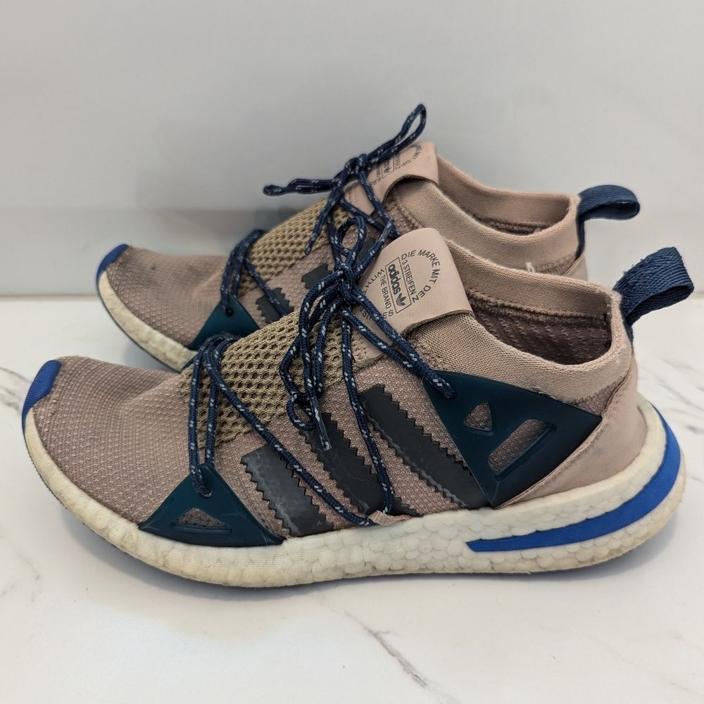 Adidas Women's Arkyn Boost Ash Pearl Brown Blue Sneakers Running Shoes Size 8